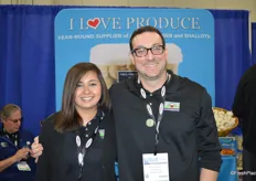Isha Ghetia and Eric Frasse with I Love Produce.